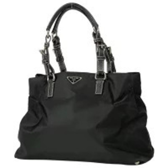 Prada Handbags - Prada Plate Tote Bag Handbag Shoulder Nero Black